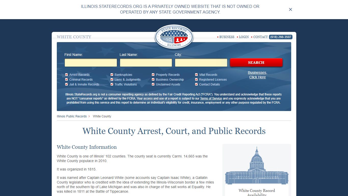 White County Arrest, Court, and Public Records