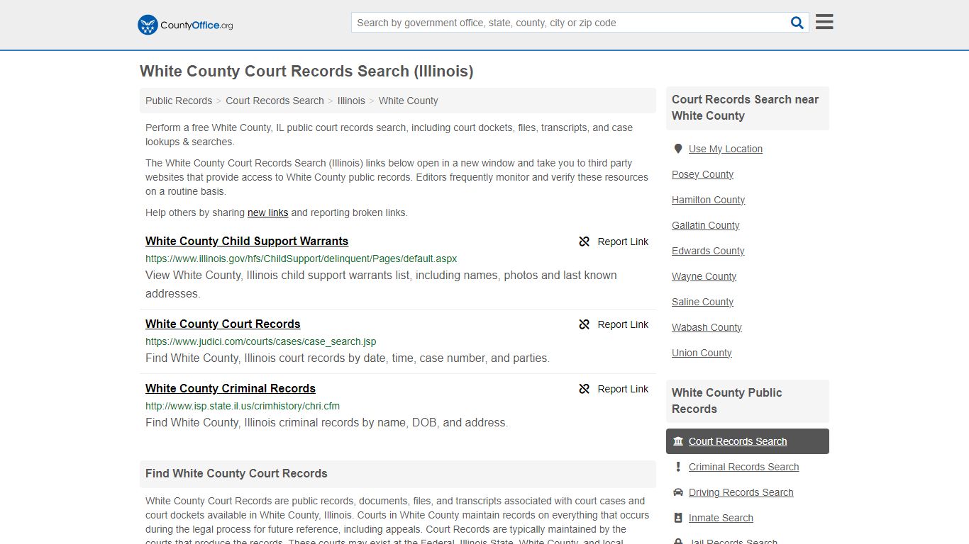 White County Court Records Search (Illinois) - County Office